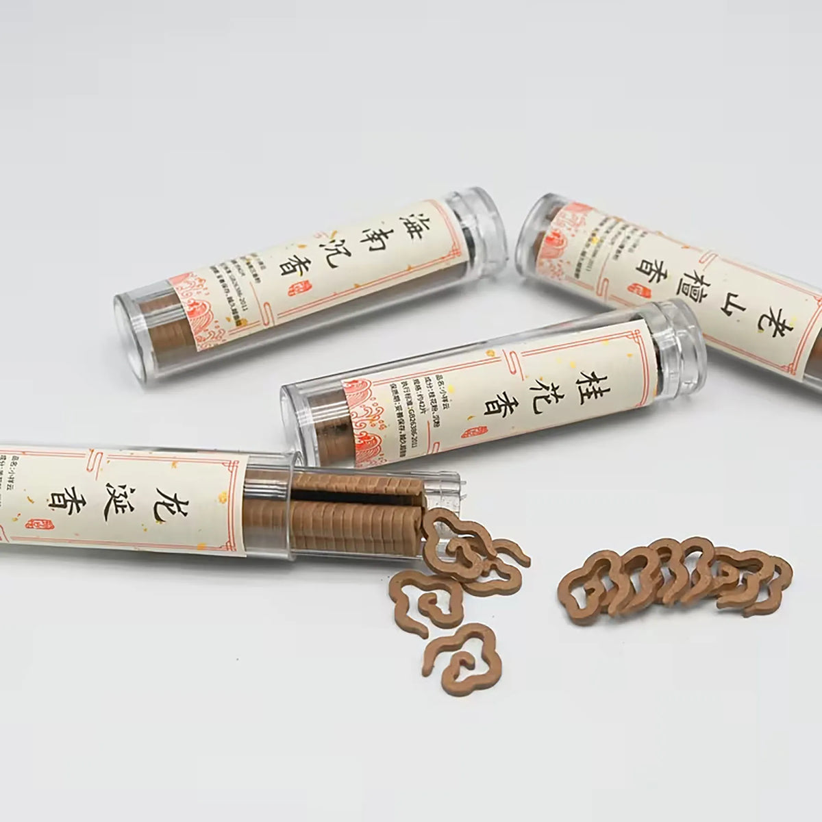 4 Sets of Pure Natural Non-Sticky Incense Sticks in Cloud Shapes, Including Sandalwood, Agarwood, Ambergris and Os