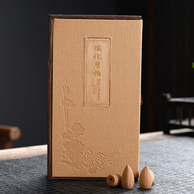Natural Backflow Cones, Agarwood , Sandalwood , Home Indoor Air Purifying Incense Burner, Aromatherapy Gif