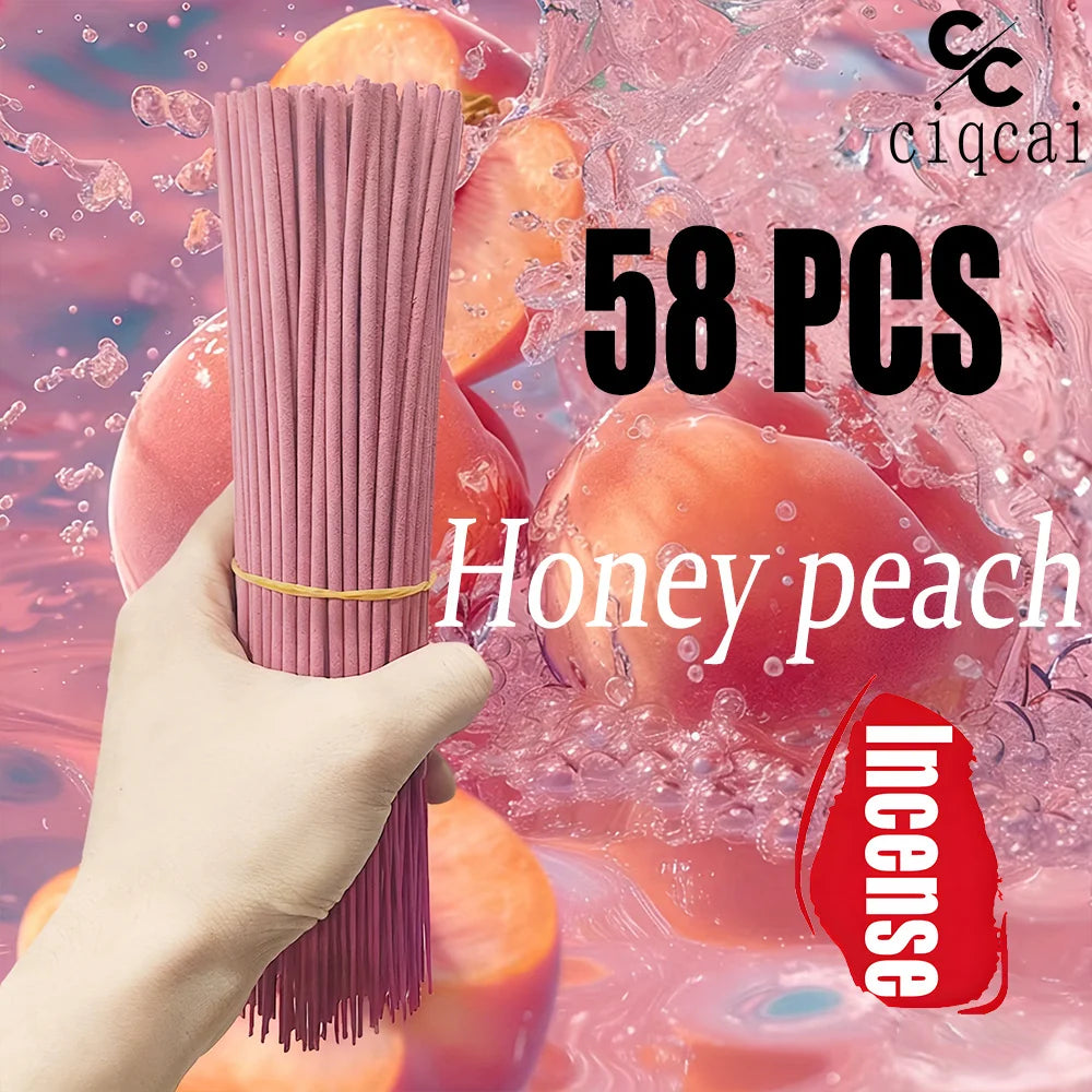 Best-Selling Peach-Scented Aromatherapy Stick - 22.0cm Long Bamboo Incense Sticks, Long-Lasting Fragrance, Suitable for Home Decoration, Yoga, Meditation, and Festivals (June Festival, Mother's Day, Father's Day)