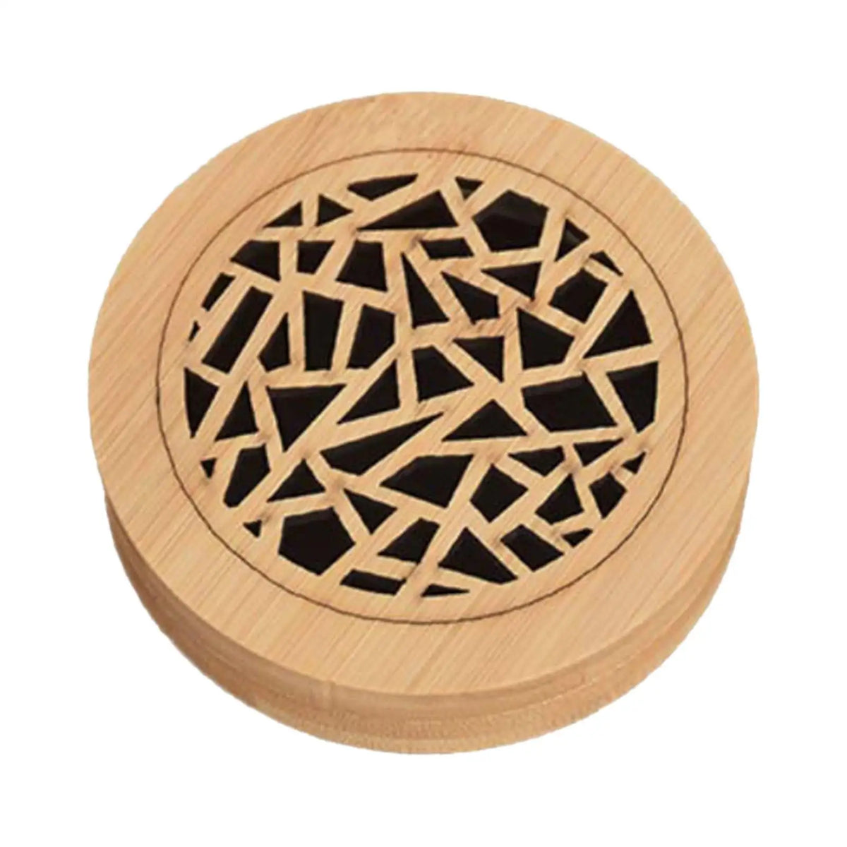 Wood Incense Burner Box Kitchen Wooden Chinese Style Housewarming Furnace Livingroom Incense Burning Round Ash Catcher with Lid