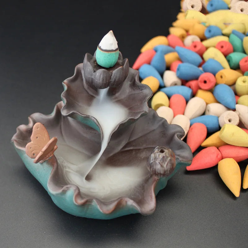 60PCS Backflow Incense Cones Mixed Scent Natural Air Freshener
