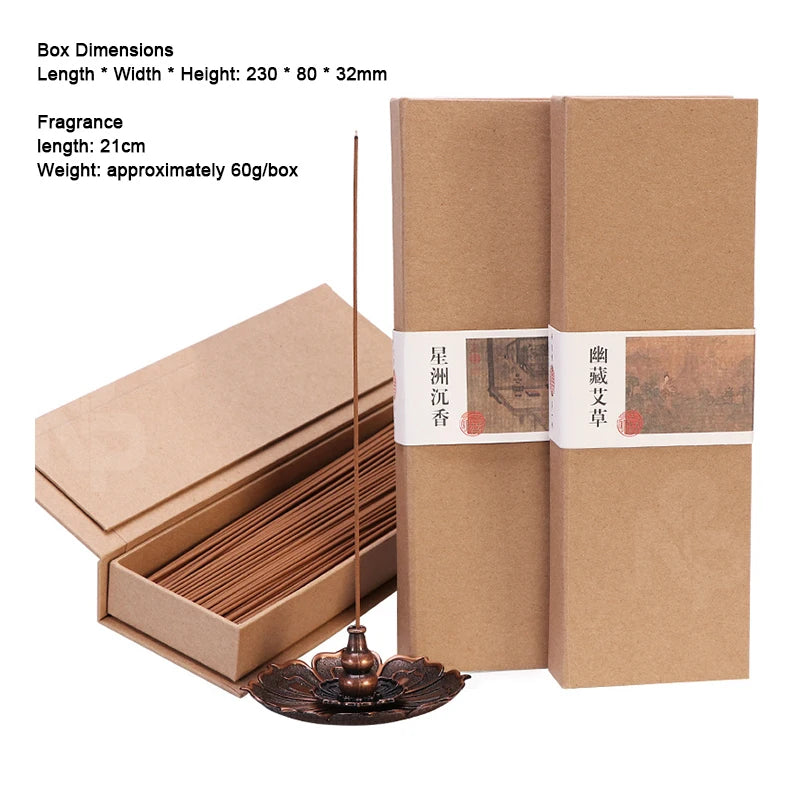 2 Boxes Ancient Method Natural Incense Stick, Agarwood Sandalwood, Incense Holder, Aid meditation Relax, Home Hotel, Custom Whol