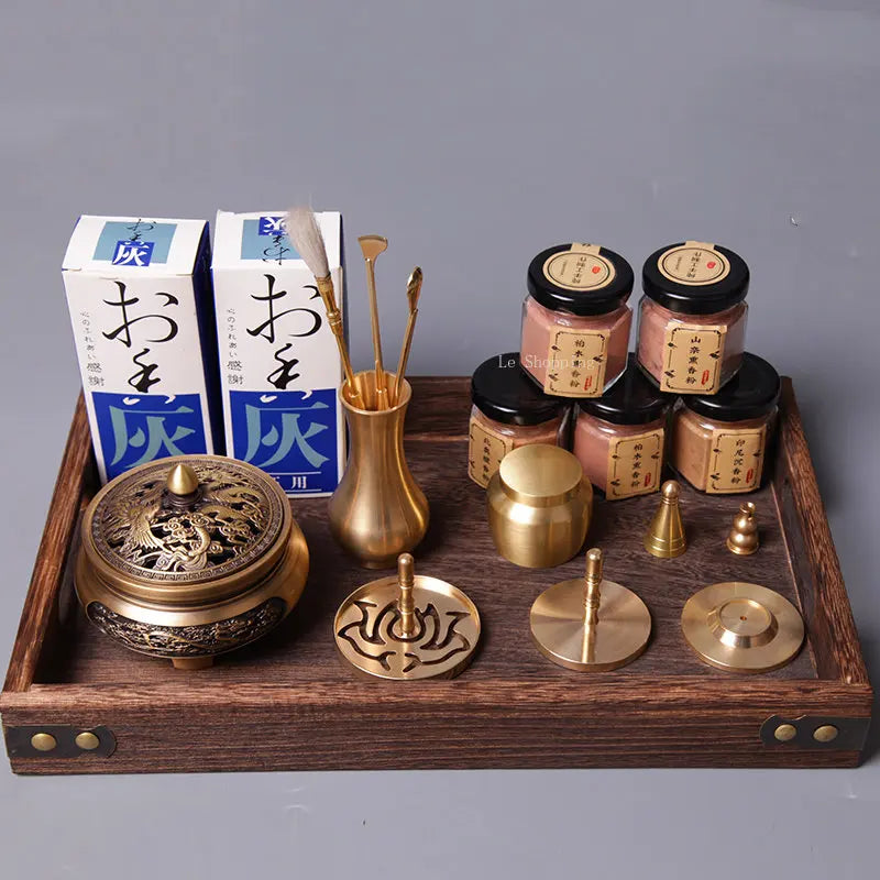 Pure Copper Incense Set Incense Seal Sandalwood Agarwood Powder Hit Seal Tools Beginner Tools Incense Burner Tower