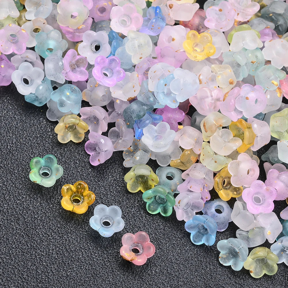 500pcs 3*6mm Multicolor Lily of The Valley Flower End Cap Beads For DIY Bracelet Jewelry Making Hairpin Material Accessories