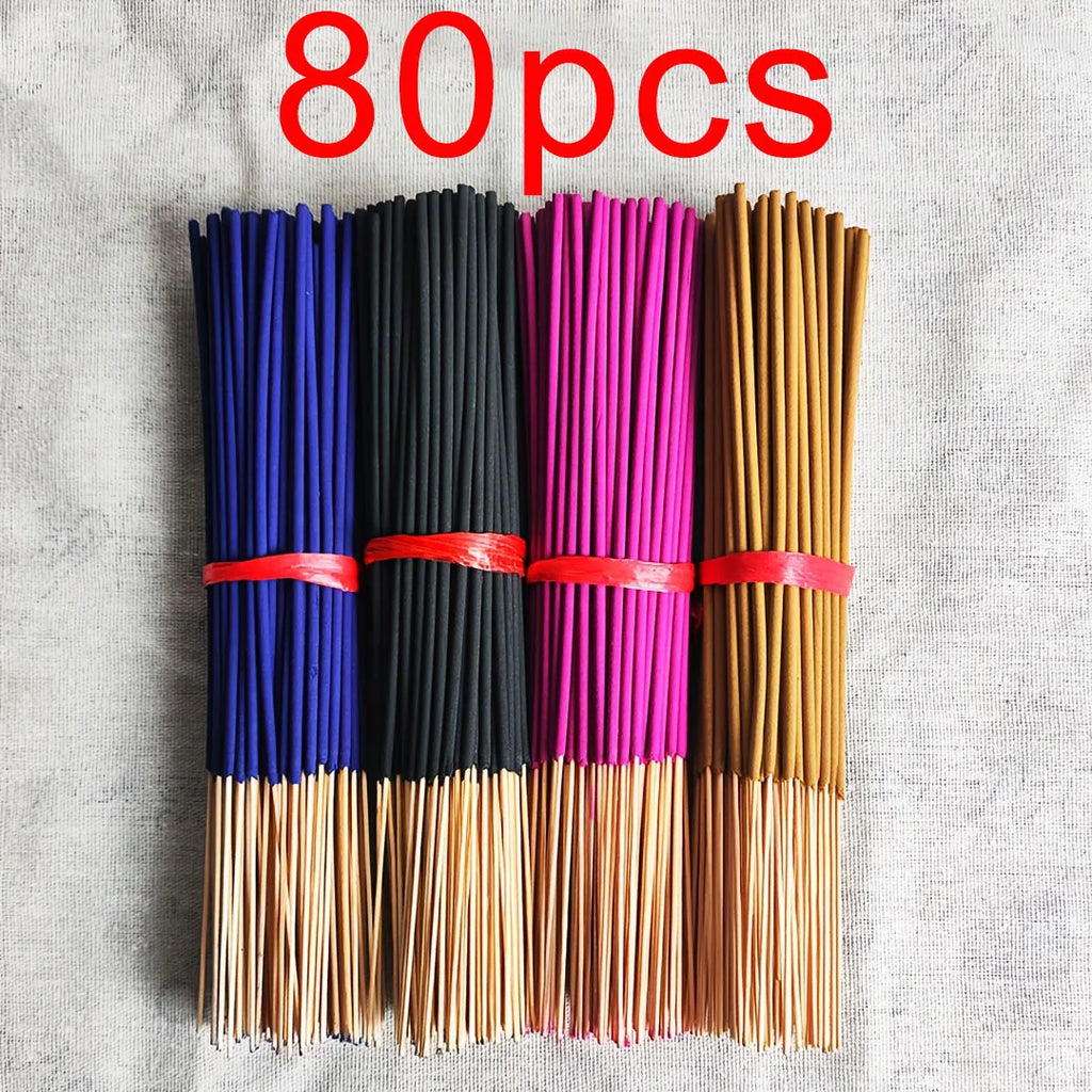 80/200 Natural Incense Sticks - Home Decoration, Tea Rooms and Hotels | Suitable for Meditation and Helps with Sleep | Scents: Lavender, Cherry Blossom, Rose, Jasmine, Ideal Holiday Gift