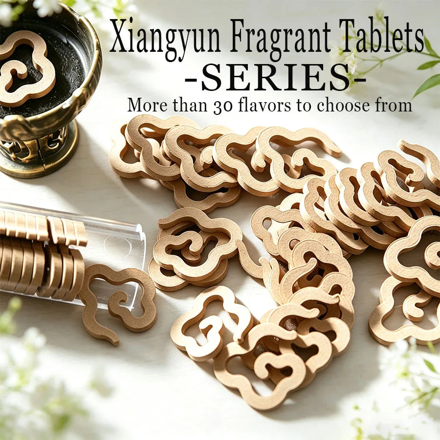 1 jar contains approximately 40-42 cloud-shaped incense sheets paired with a mini dragon and phoenix incense burner. There are over 30 floral and woody incense scents to choose from, including sandalwood, agarwood, lav