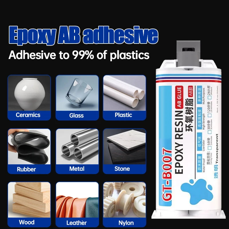1/2/3PCS Transparent Epoxy Resin AB Glue Fast Bonding Adhesive for Welding Metal Plastic Ceramic Glass Rubber Wood Stone Jewelry