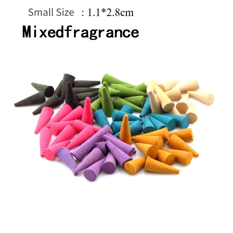 Natural Small or Plus Incense Cones Fragrant Sandalwood Jasmine Lavender Tower Spices Cones Indian Bulk Incenses Aromatherapy
