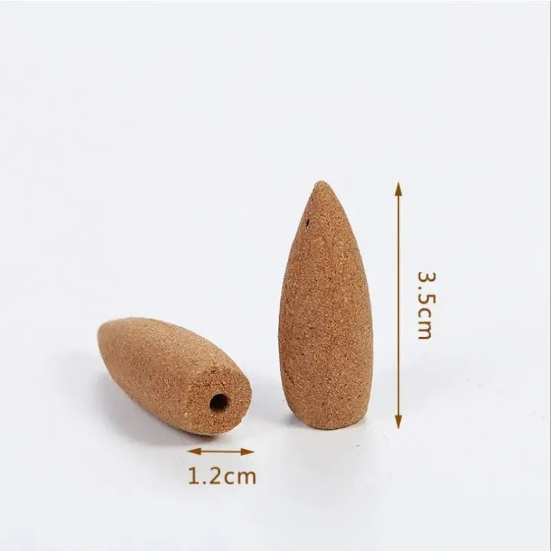1Box Natural Sandalwood Backflow Incense Cones Handmade Agarwood Cones Incense Help Sleep Wormwood Incenso Drive Away Mosquitoes