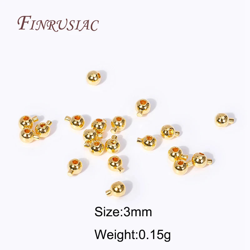 18K Gold Plated Crimp Beads 2.4mm 3mm