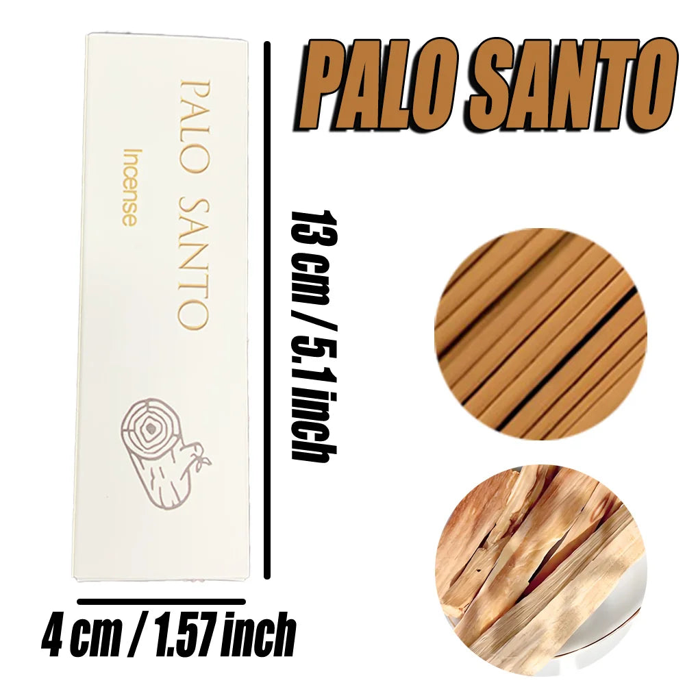 Palosanto Premium Boxed Incense Sticks, 12cm Long Natural Incense Sticks Made from Natural Sacred Wood Powder, with a Strong and Long-Lasting Fragrance, Invigorating and Refreshing, Purifying the Air, Suitable for Home, Office, Hotels, Clubs, and an Ideal