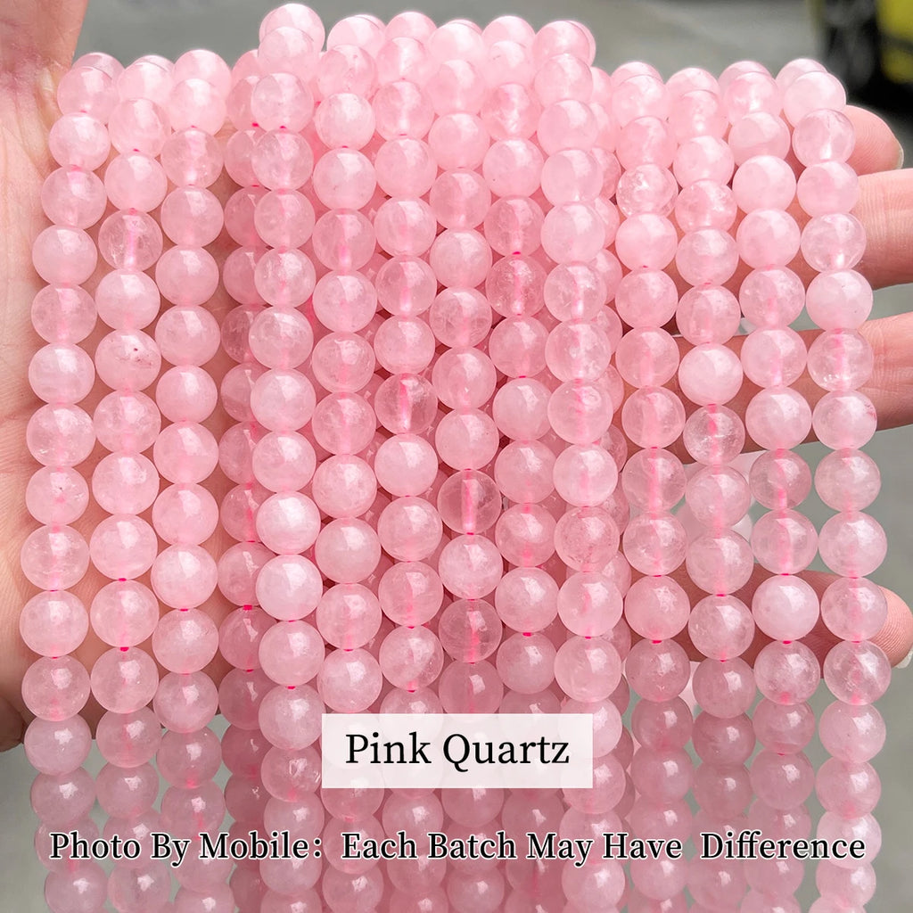 Wholesale Natural Stone Rose Quartz Bead Round Loose Spacer Bead 4 6 8 10mm for Jewelry Making DIY Bracelet Necklace Accessory