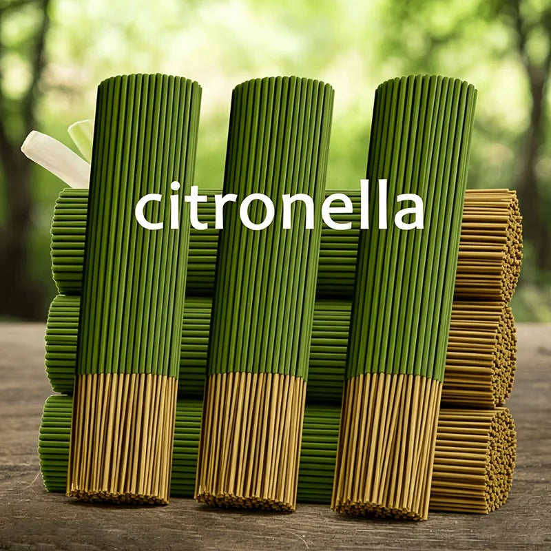 Citronella Scented Aromatherapy Sticks - 22.0cm Long Bamboo Incense Sticks, Long-Lasting Fragrance, Air Purification and Relaxation, 45-Minute Burning Time, Wood-Like Summer Scent, Suitable for Home, Camping, Garden, P