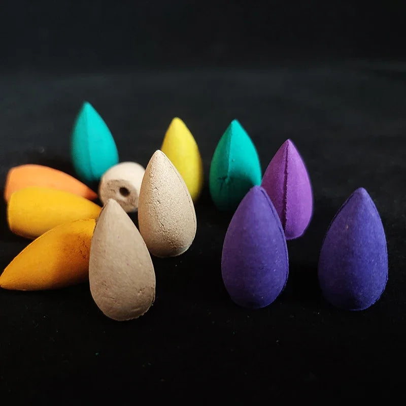 50pcs/bag Natural backflow incense cones Sandalwood Lavender Mixed scents for home waterfall incense smoke Reflux Tower Incense