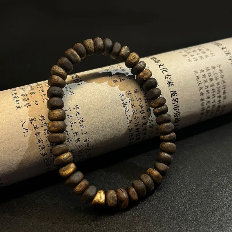 Agarwood Prayer Rosary Bracelet，Arabian Luxury Incense Scent Oudh Wood Prayer Bead Bracelets for Purifying Soul Yoga Meditation