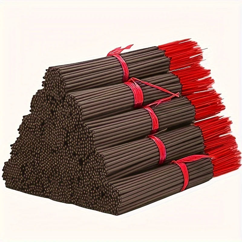 100 Japanese Sandalwood Incense Sticks - 32.5cm Long Exotic Incense Sticks with Red Sticks, Bamboo Sticks for Yoga, Meditation, and Positive Energy, 45-60 Minutes Burning Time, Natural Wood Design, Meditation Accessories, Stylish Packaging, Smooth Texture