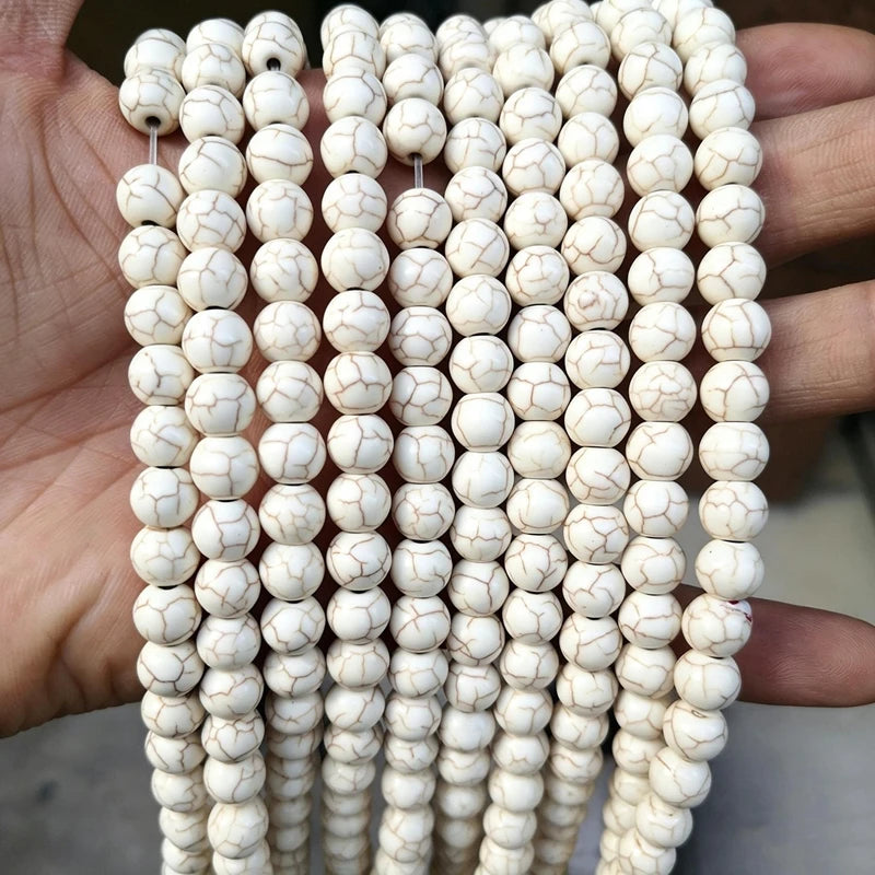Natural Lava Jaspers Stone Beads Snake Skin Stone Turquoise Agates Round Loose Beads For Jewelry Making DIY Bracelet Accessories