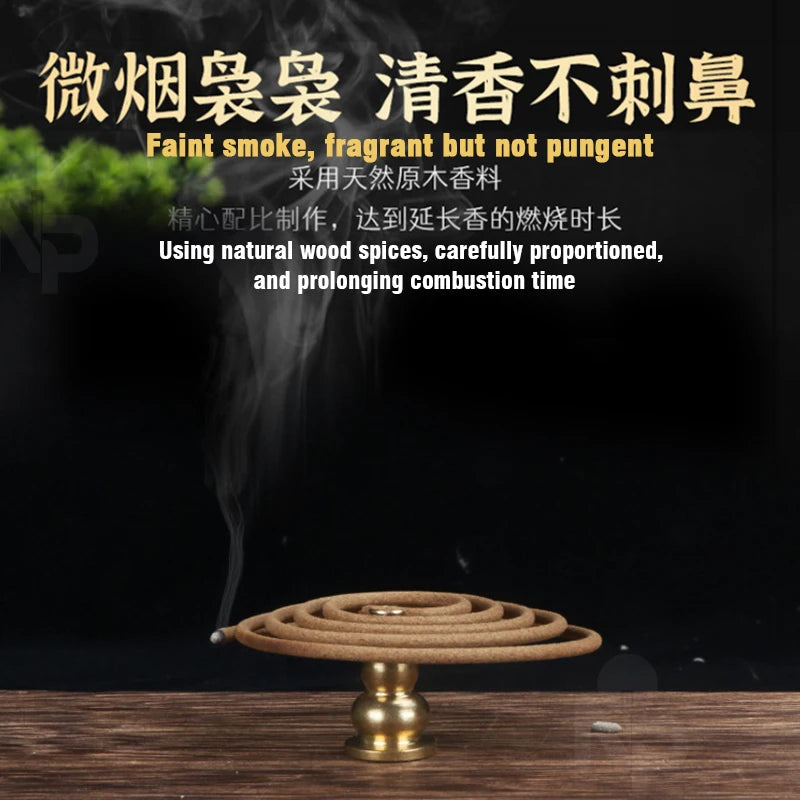 4packs 192pcs Natural Incense Coil, Sandalwood Agarwood Mugwort Fragrance, Incense Holder, Promotes Sleep Pure Air, Bathroom Sto