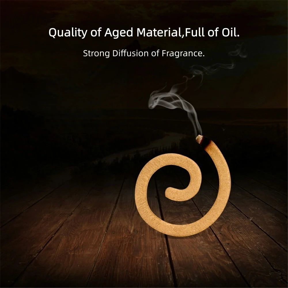 100 Pcs Stick-Free Agarwood Coil Incense, 35 Min Burn Time