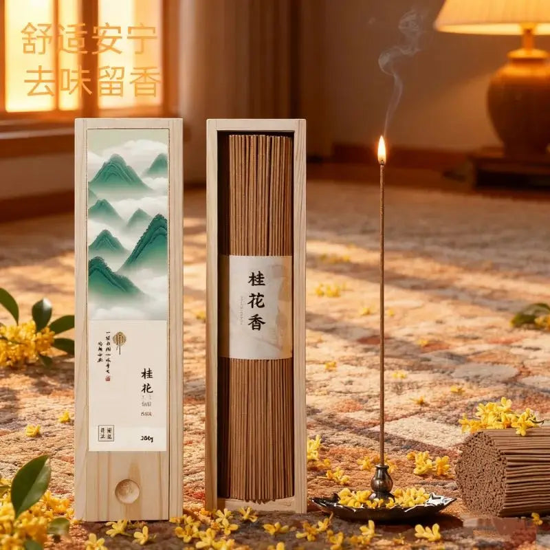 Sandalwood, Agarwood & Osmanthus Incense Sticks Long-lasting Natural Incense for Home Approximately 450 incense sticks per box