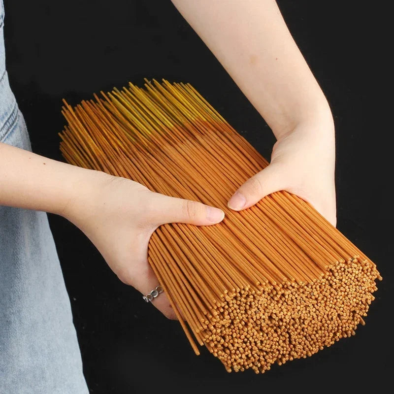 500 sticks Natural Smokeless Golden God of Wealth Roll Money Incense Sticks Worship Buddha Bamboo Joss Stick Incense