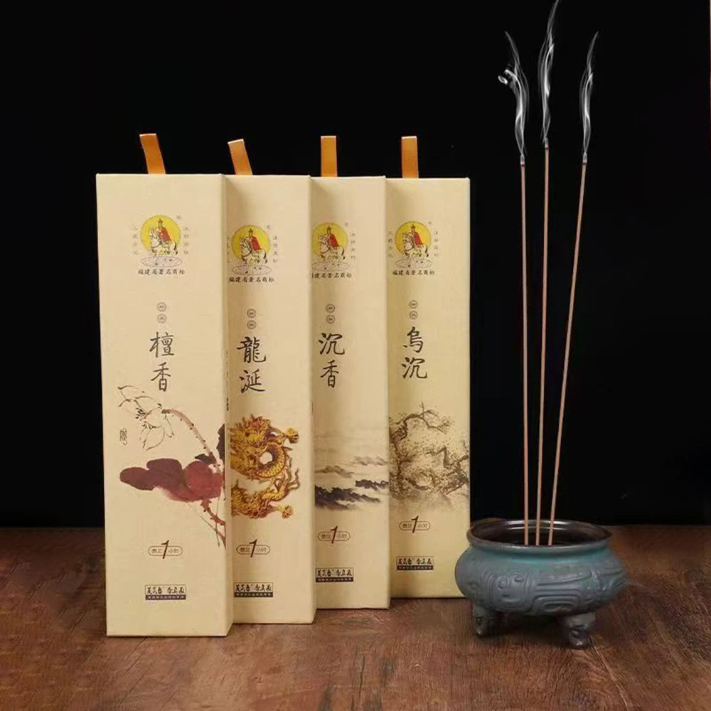 Traditional Handmade Stick Incense, Sandalwood Dragon Saliva Agarwood, Indoor Meditation Worship Buddha Tea Tasting Aromatherapy