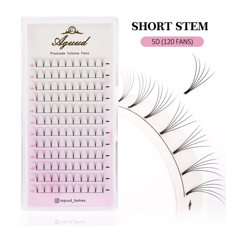 AGUUD Short Stem 3D-6D Premade Volume Fan Lashes