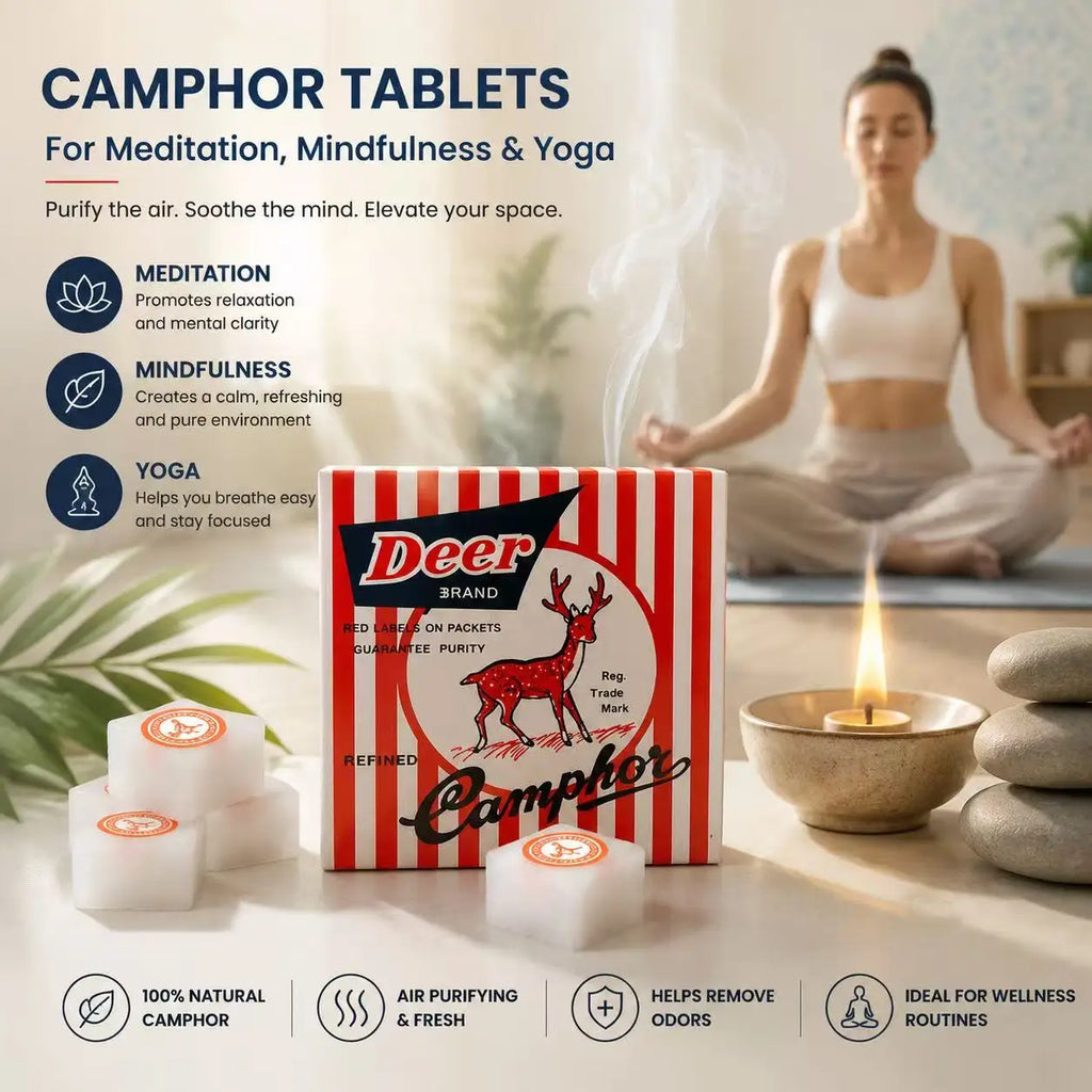 Natural Refined Camphor Blocks Tablets for Puja & Aromatherapy,Alcanfor en Bloques, Alcanfor en Bolitas, Kapoor for Pooja