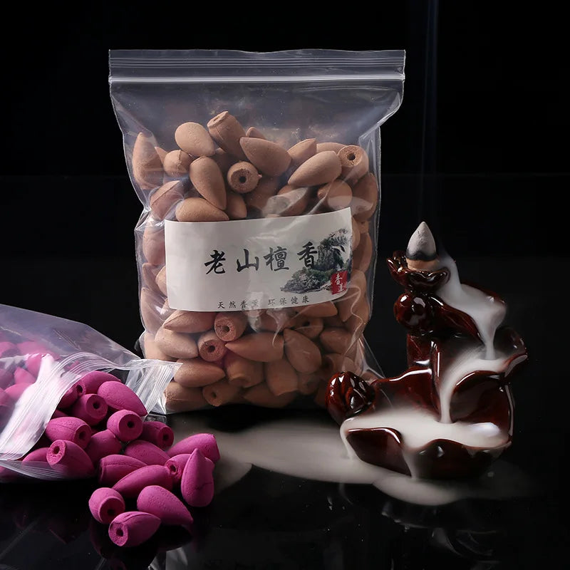 60PCS Backflow Incense Cones Mixed Scent Natural Air Freshener