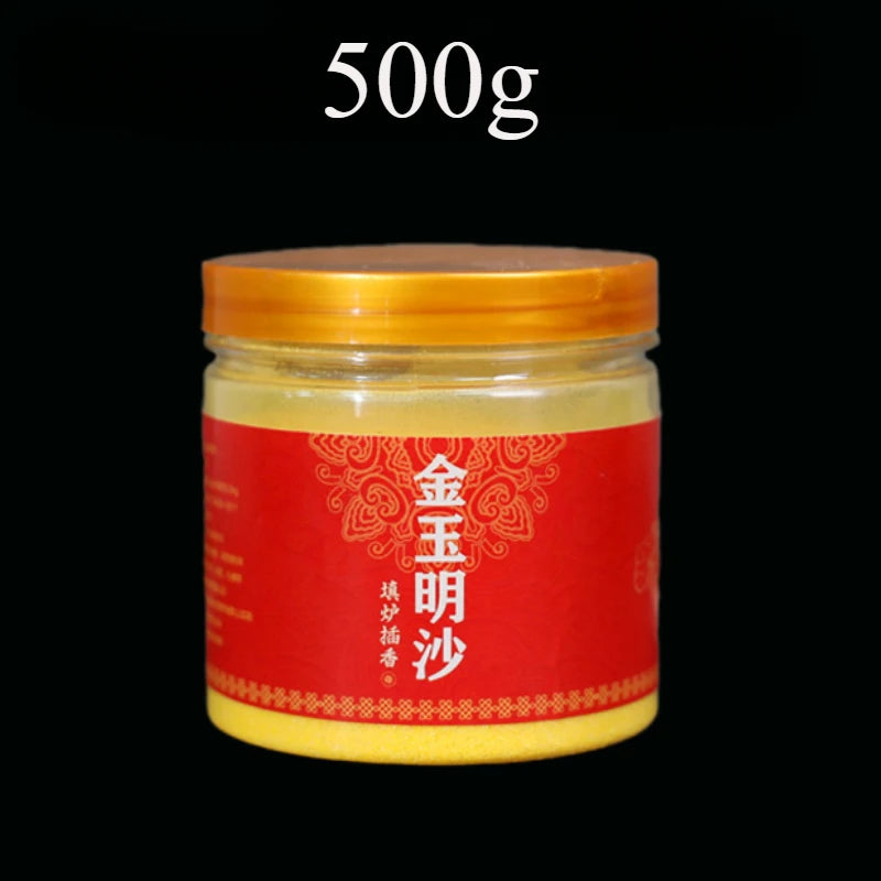Golden Sand Powder Special Sand Jin Yuming Sand Emery for Home Indoor Incense Burners Ideal for Inserting Incense and Worship