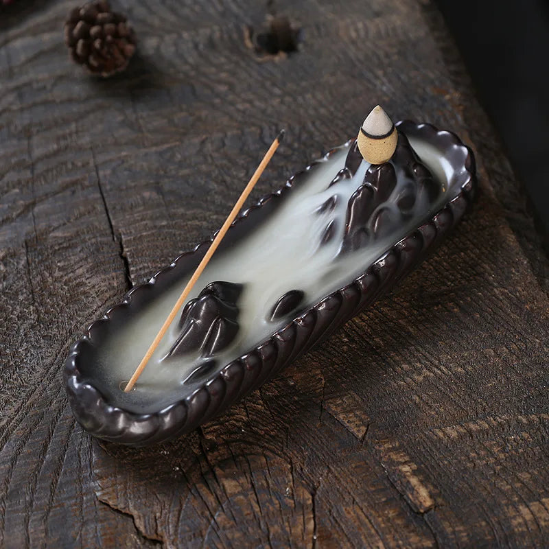 Holder Aromatherapy Purple Clay Censer Zen Yoga (Without Incense）1pc Mountain Backflow Incense Burner Incense Stick