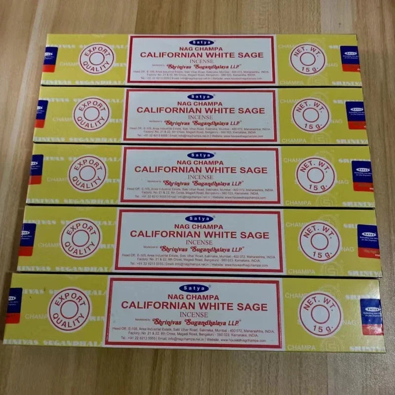 5BOX NAG Champa incense sticks Indian Satya Incense Collection Handmade Sticks Six Flavors Refreshing Aromas for Meditation