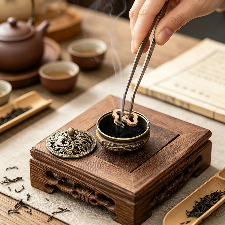1 jar contains approximately 40-42 cloud-shaped incense sheets paired with a mini dragon and phoenix incense burner. There are over 30 floral and woody incense scents to choose from, including sandalwood, agarwood, lav
