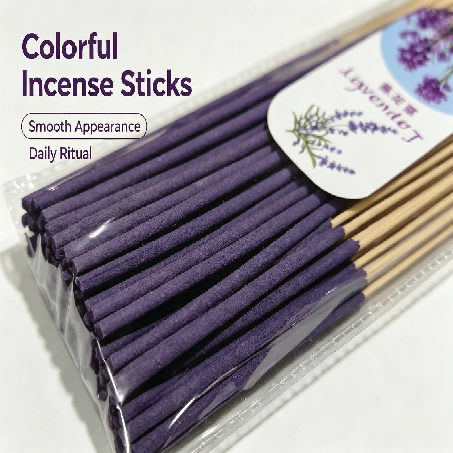 Lavender Incense Sticks, Natural Home Fragrance Sticks for Relaxing Reading Time, 22cm Long, Ideal for Living Room, Bedroom,