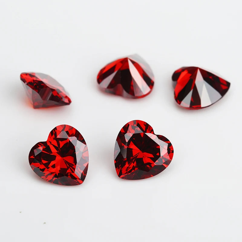 Size 3x3mm~10x10mm Heart Shape Loose Cubic Zirconia Stone 5A Zircon CZ Synthetic Gemstone For Jewelry