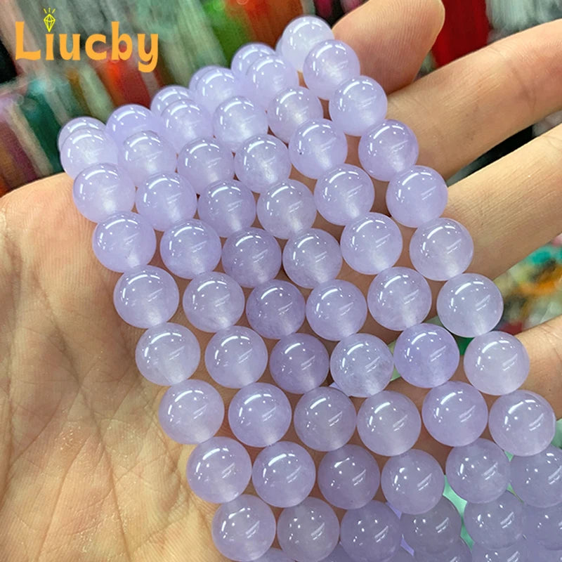 Lavender Chalcedony Beads 10mm DIY Jewelry Making