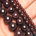 4/6/8/10/12mm Natural Red Garnet Stone Beads Round Loose Spacer Bead For Jewelry Making DIY Bracelet Necklace Charms Accessories - AliExpress