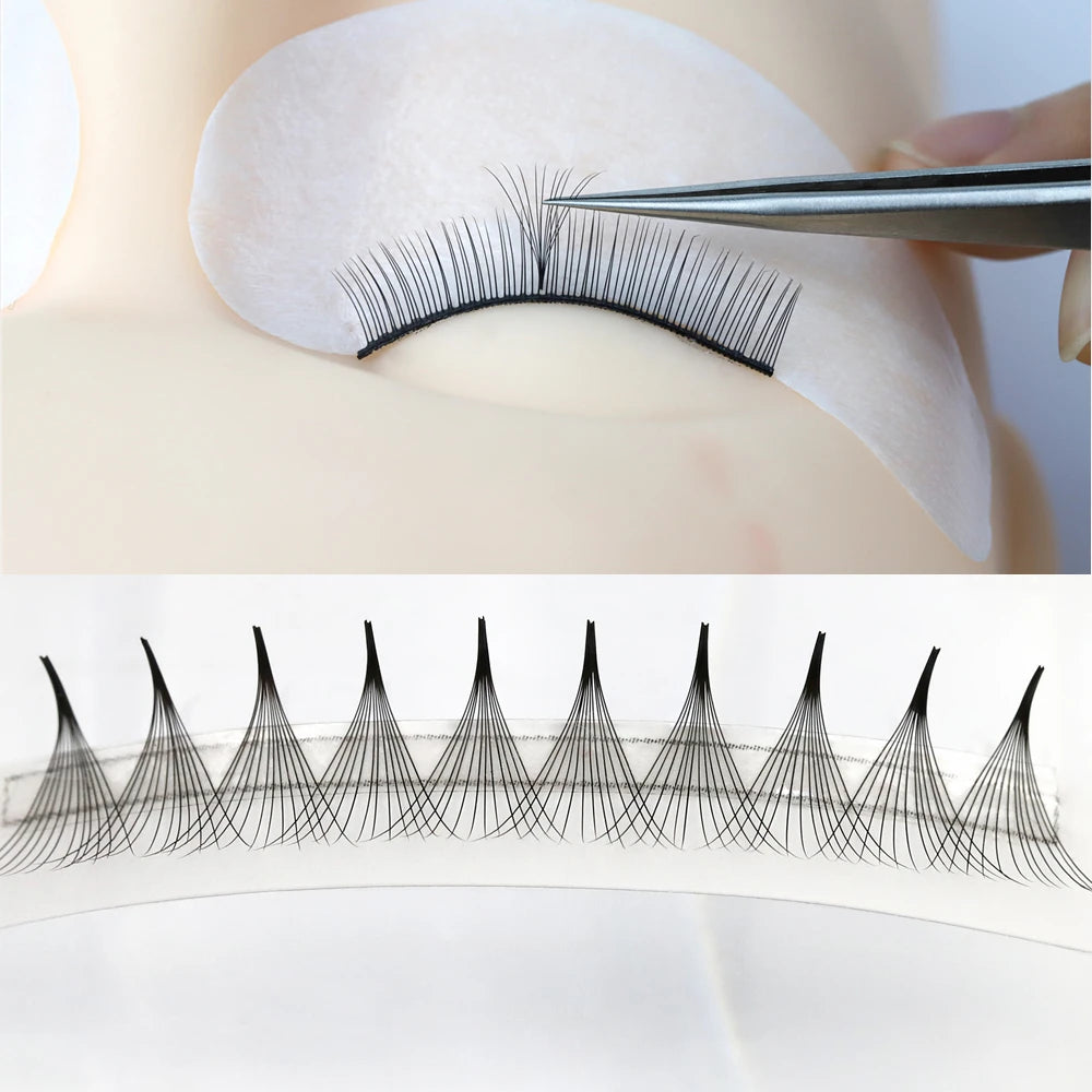 AGUUD 5 Trays/Lot Thin Roots Slim Base Premade Fans Lash Sharp Pointy Base Promade Russian Volume Fans Eyelash Extensions Faux