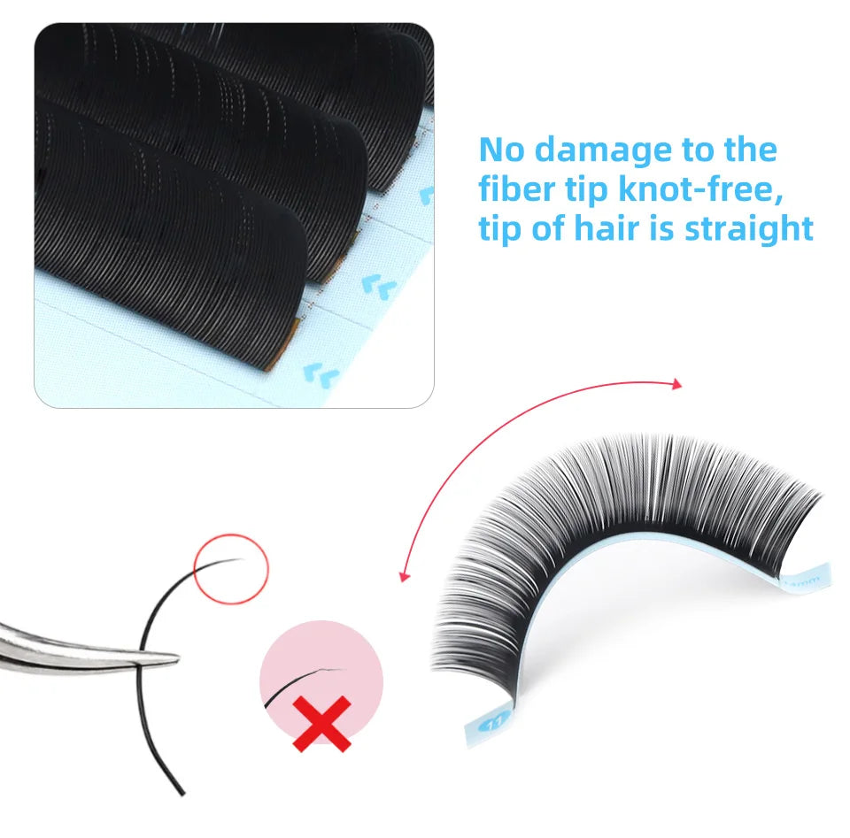 AGUUD Individual Faux Mink Eyelashes 16 Rows Black