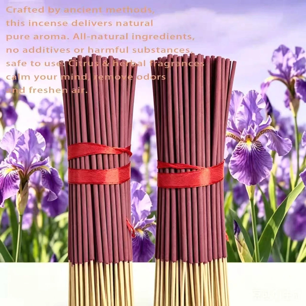 22cm Iris Flower Incense Sticks with Long-Lasting Fragrance, Suitable for Home Bedrooms, Study Rooms, Living Rooms, Tea Rooms, and Reception Rooms, to Purify the Air and Relax the Mind