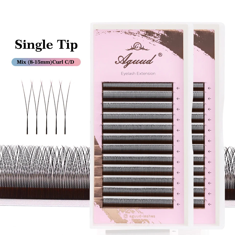 AGUUD 4D W Shape False Eyelashes Natural Volume Fans