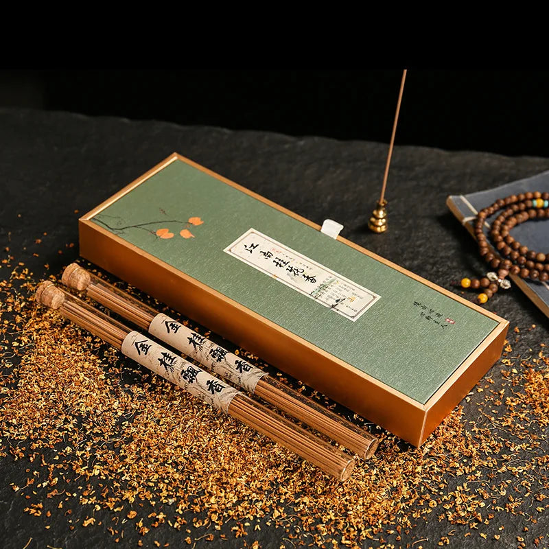 Natural Incense Sticks Sandalwood Agarwood Osmanthus High-end Gift Box Set Household Temple Worship Promotes Sleep Joss Stick