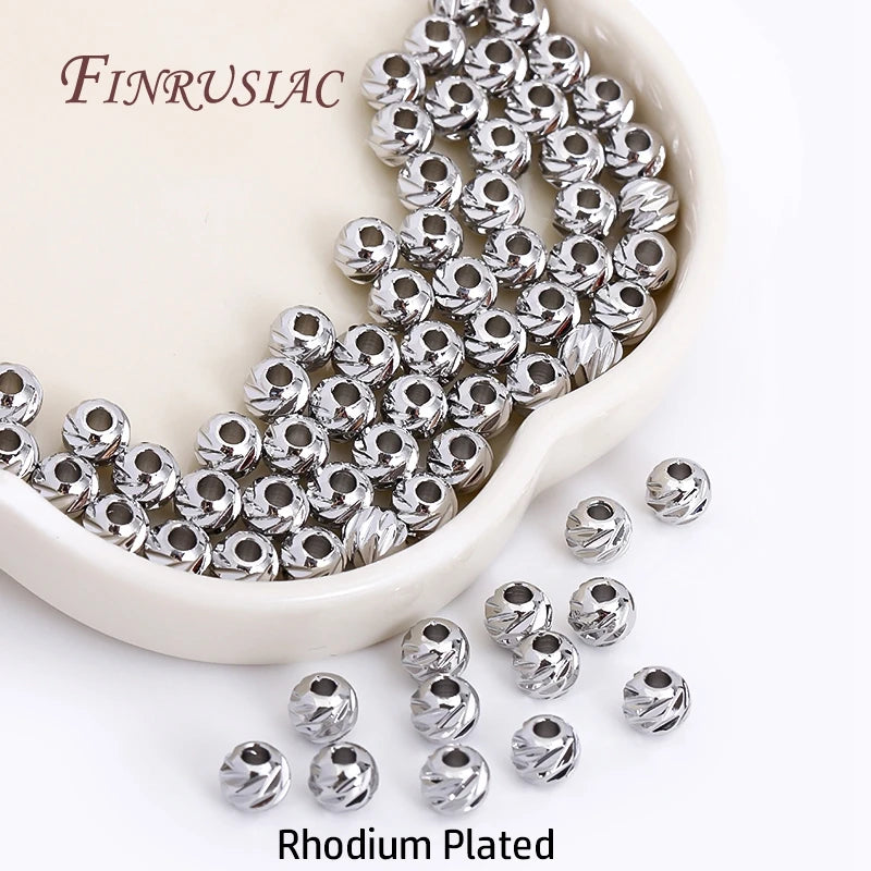 18K Gold Plated Spacer Beads 2.5-6mm Round Beads for Jewelry Making