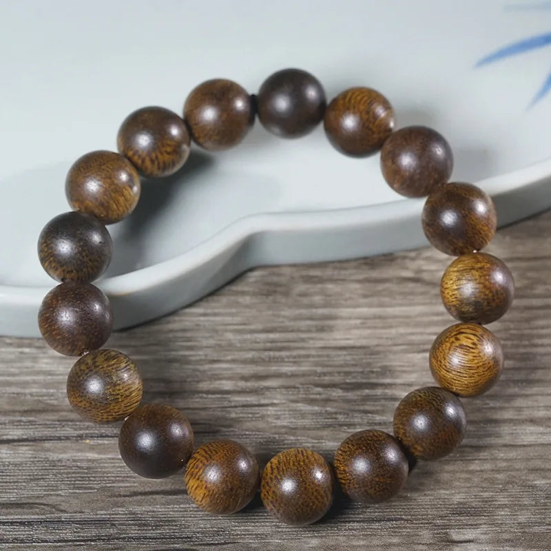 Fusen Qi Nan Agarwood , Yingge Green Qi Old Material High-Oil Qi Shi Wenwan Bracelet, Exquisite Gift