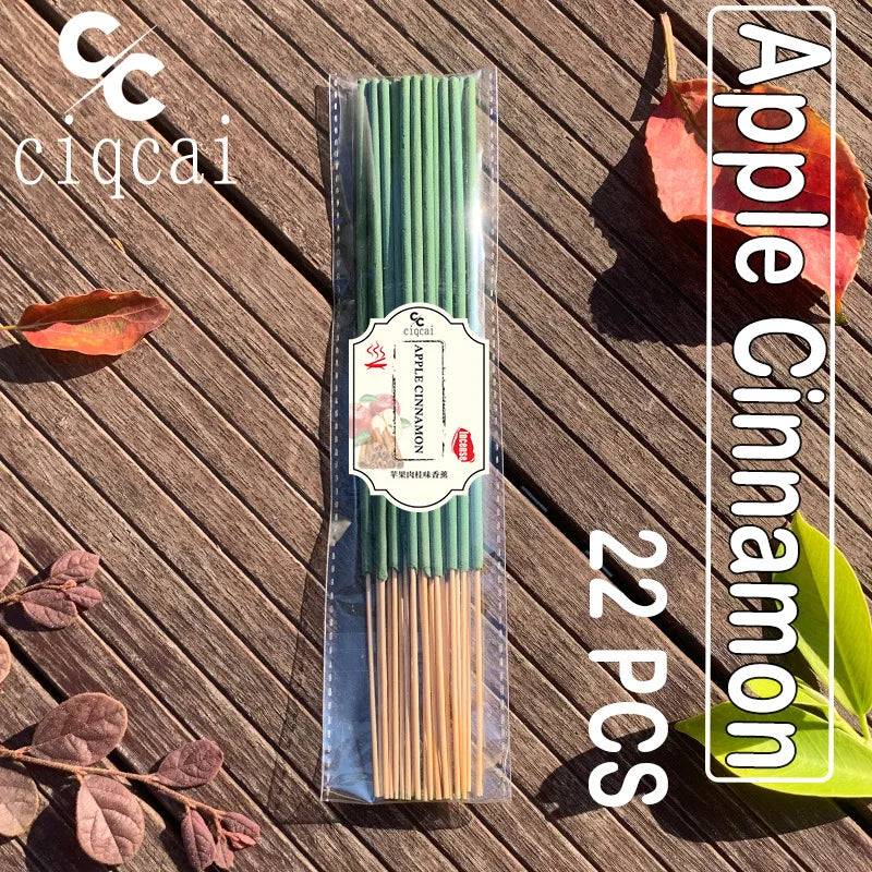Apple Cinnamon Scented Premium Incense Sticks, 12cm / 4.72inch Natural Aromatherapy Incense Sticks, Made Purely by Hand from Apple and Cinnamon Fragrant Powder, with a Strong and Long-Lasting Scent, Refreshing and Invigorating, Purifying the Air, Suitable