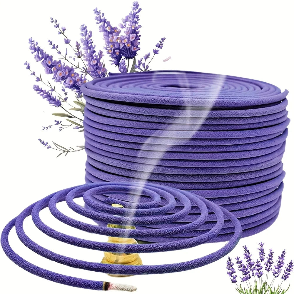 Lavender Aromatherapy Rolls - 20/60/80 Natural Spirals |   Long-Term Burning (4 Hours) |   Perfect for Patios, Balconies, Swimming Pools, Camping, and Gardens. |   The Perfect Summer Gift and Home Decor, Outdoor Fragrance Rolls.