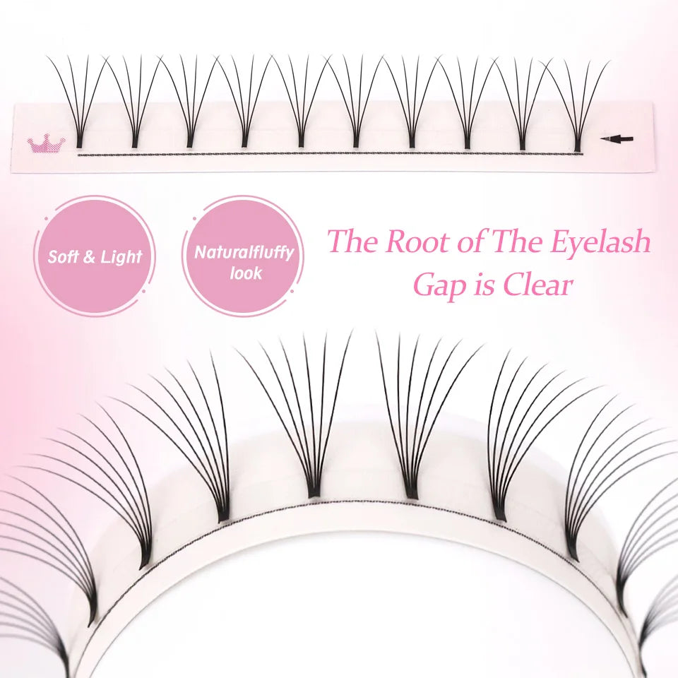 AGUUD Short Stem 3D-6D Premade Volume Fan Lashes