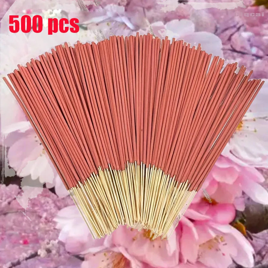 Natural Sweet Cherry Blossom Incense Sticks Handmade Rolled Joss Stick Incense Lasting Floral Scents for Home