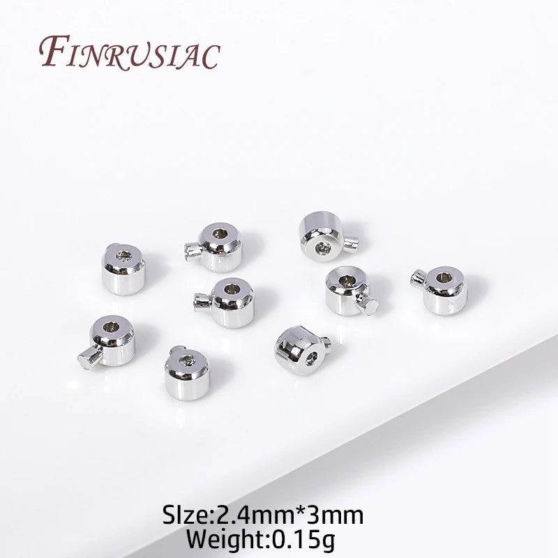 18K Gold Plated Crimp Beads 2.4mm 3mm