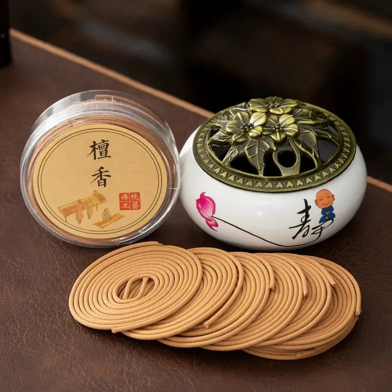 20pcs/box Lavender Jasmine Coil Incense Sandalwood Rose Rolled Incense Aromatherapy Yoga Meditation Home Fragrance Decoration